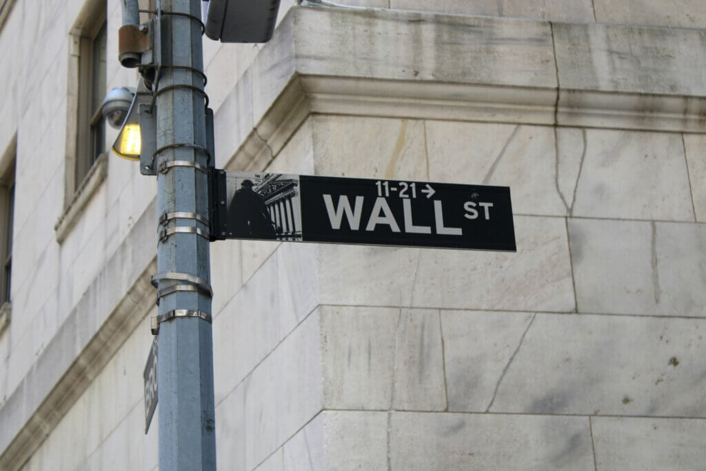 Street sign on the corner of Wall Street